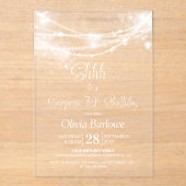 Elegante String Lights Überraschung 70. Geburtstag Acryleinladungen (Vorderseite)