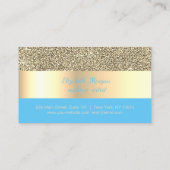 Elegante, Stripe, Blue, Gold Glitzer Treuekarte (Rückseite)