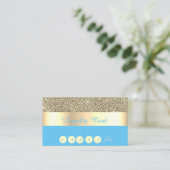 Elegante, Stripe, Blue, Gold Glitzer Treuekarte (Stehend Vorderseite)