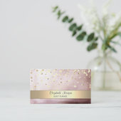 Elegante Stripe Confetti Rose Gold Visitenkarte (Stehend Vorderseite)