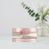 Elegante Stripe Rose Gold Glitzer Lotus Treuekarte (Stehend Vorderseite)