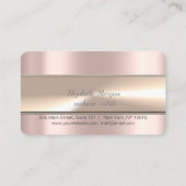 Elegante Stripe Rose Gold Glitzer Lotus Treuekarte (Rückseite)