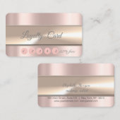 Elegante Stripe Rose Gold Treuekarte (Vorne/Hinten)