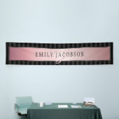 Elegante Stripes Imitate Rose Gold | Ihre Nachrich Banner (Messeveranstaltung)