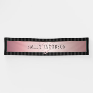Elegante Stripes Imitate Rose Gold   Ihre Nachrich Banner