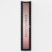 Elegante Stripes Imitate Rose Gold | Ihre Nachrich Banner (Vertikal)