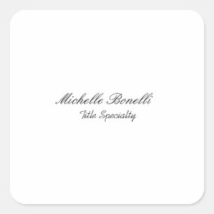 Elegante Stylische Schrift Art Hinzufügen Deinen N Quadratischer Aufkleber