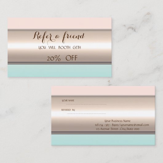 Elegante stylische Streifenkarte Empfehlungskarte (Vorne/Hinten)