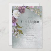 Elegante subtile Green Floral Beerdigung Gedenkstä Einladung (Vorderseite)