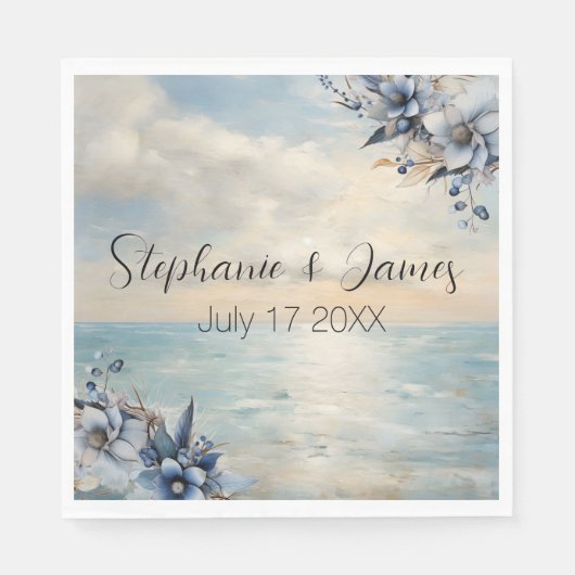 Elegante, subtile Sonnenuntergänge und blumenreich Serviette (Vorderseite)