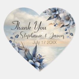 Elegante subtile Sonnenuntergänge und blumenreiche Herz-Aufkleber