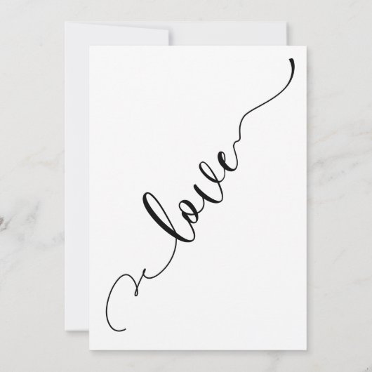 Elegante, subtile Typografie, Schwarz auf Weiße Ho Einladung (Rückseite)