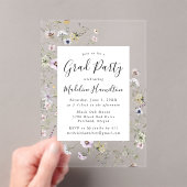 Elegante, subtile Wildblumen Graduation Party Acryleinladungen (Insitu (Handheld))