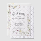 Elegante, subtile Wildblumen Graduation Party Pergament Einladungen (Versetzt (Einladung))