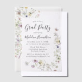 Elegante, subtile Wildblumen Graduation Party Pergament Einladungen (Versetzt)