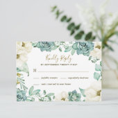 Elegante Succulent Watercolor Wedding RSVP Cards (Stehend Vorderseite)