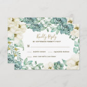 Elegante Succulent Watercolor Wedding RSVP Cards (Vorne/Hinten)