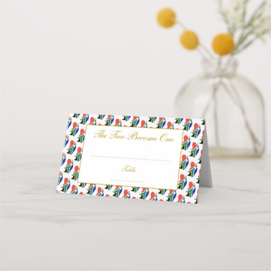 Elegante SÜDAFRIKA Hochzeitsfeier Platzkarte (Vorderseite)