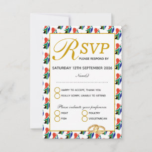Elegante SÜDAFRIKA - RSVP-Antwortkarte für Hochzei RSVP Karte