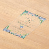 Elegante Sukkulente Wasserfarbenwelt Hochzeit Acryleinladungen (Ablage )