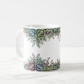 Elegante Sukkulenten-Kunst Kaffeetasse (Vorderseite Links)