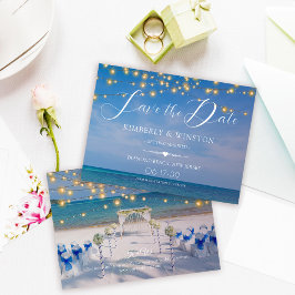 Elegante Summer Beach Wedding Save the Date Card