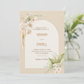 Elegante Summer Blume Wedding Party Einladung (Stehend Vorderseite)