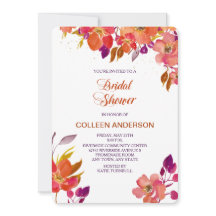 Elegante Summer Bouquet Bridal Dusche Einladung