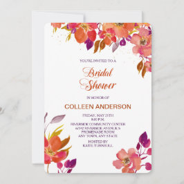 Elegante Summer Bouquet Bridal Dusche Einladung