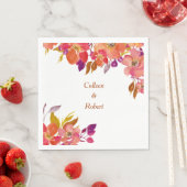 Elegante Summer Bouquet Moderne Hochzeit Serviette (Beispiel)