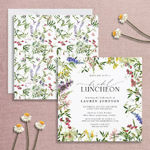 Elegante Summer Bridal Luncheon Wildblume Einladung