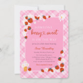 Elegante Summer Daisy Berry Sweet Baby Shower Einladung (Vorderseite)