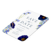 Elegante Summer Floral Blue Wedding Magnet (Linke Seite)