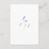 Elegante Summer Floral Blue Wedding Reception Begleitkarte (Rückseite)