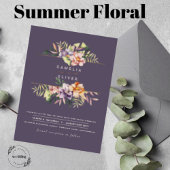 Elegante Summer Floral Wedding Einladung QR Code U
