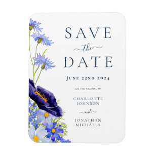 Elegante Summer Floral Wedding Magnet
