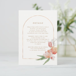 Elegante Summer Garden Floral Wedding Info Card Begleitkarte