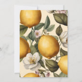 Elegante Summer Lemon Limon Citrus Baby Dusche Einladung (Rückseite)