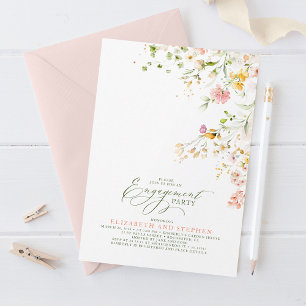 Elegante Summer Meadow Wildblumen Engagement Party Einladung