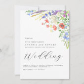 Elegante Summer Meadow Wildblumen Hochzeit Einladung (Vorderseite)
