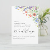Elegante Summer Meadow Wildblumen Hochzeit Einladung (Stehend Vorderseite)
