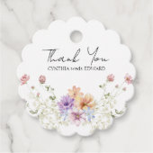 Elegante Summer Meadow Wildblumen Hochzeit Geschenkanhänger (Vorderseite)