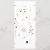 Elegante Summer Meadow Wildblumen Hochzeit Menükarte (Rückseite)