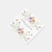Elegante Summer Meadow Wildblumen Hochzeit Napkin Serviette (Ecke)