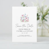 Elegante Summer Meadow Wildblumen Hochzeit Save The Date (Stehend Vorderseite)