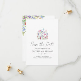 Elegante Summer Meadow Wildblumen Hochzeit Save The Date