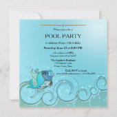 Elegante Summer Pool Party Einladung (Vorderseite)