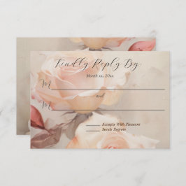 Elegante Summer Rose Hochzeit RSVP Karte