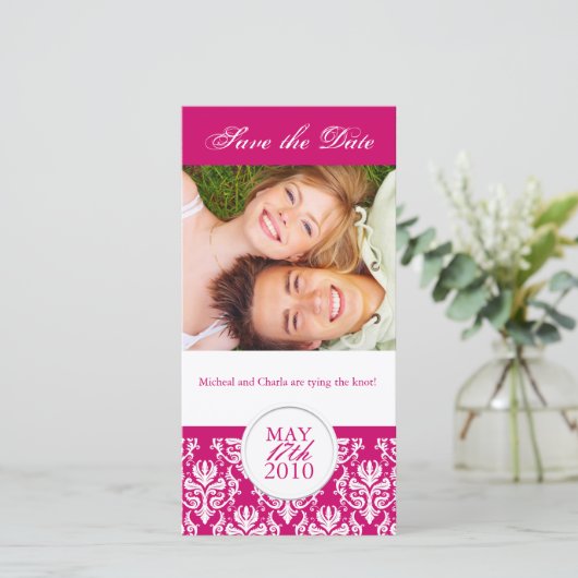 Elegante Summer Save the Date Fotokarte (Stehend Vorderseite)