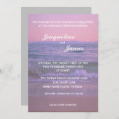 Elegante Summer Sunset Beach Hochzeit Einladung (Vorne/Hinten)